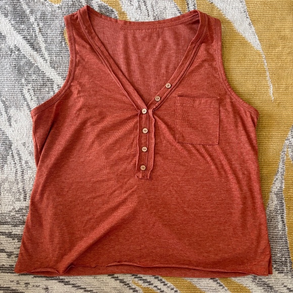 Red/Orange Cropped Tank Top- Rouge! - Picture 1 of 3